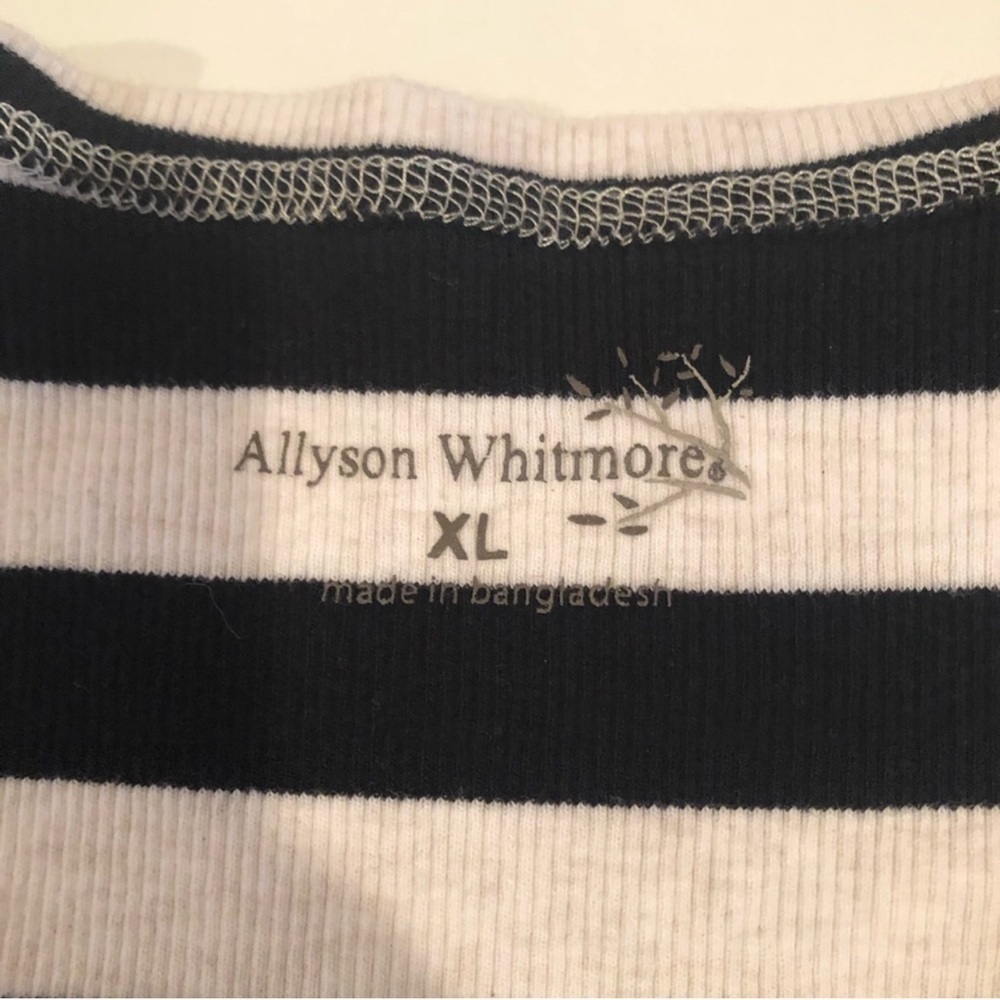 Allison Whitmore Black and White Striped Tank Top XL - Picture 6 of 6